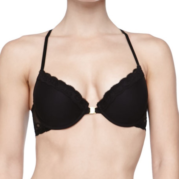 NATORI 735023 FRONT CLOSURE RACERBACK PLUNGE PUSH UP BRA PINK SIZE 32DD